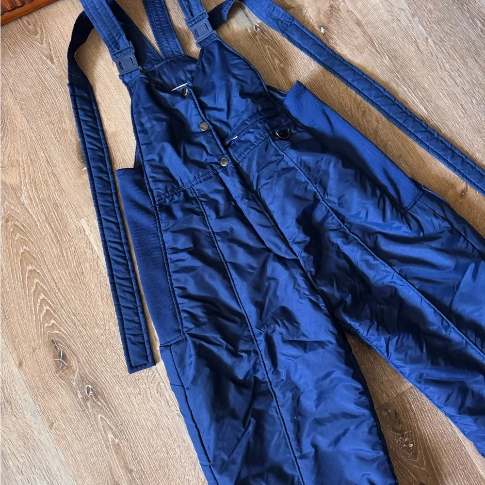 Ski Lion Vintage Navy Blue Overall Bib Snowsuit‎ Size M